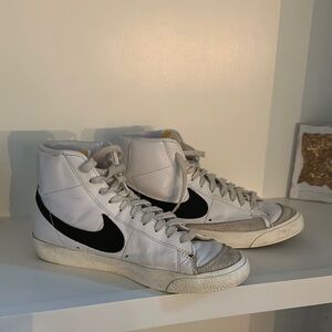 Nike White and Black High-Top Sneakers